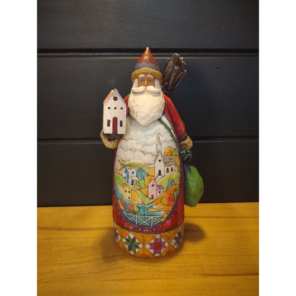 JIM‎ SHORE HEARTWOOD CREEK SANTA FIGURINE GOD'S BLESSINGS ARE FOREVER #118433